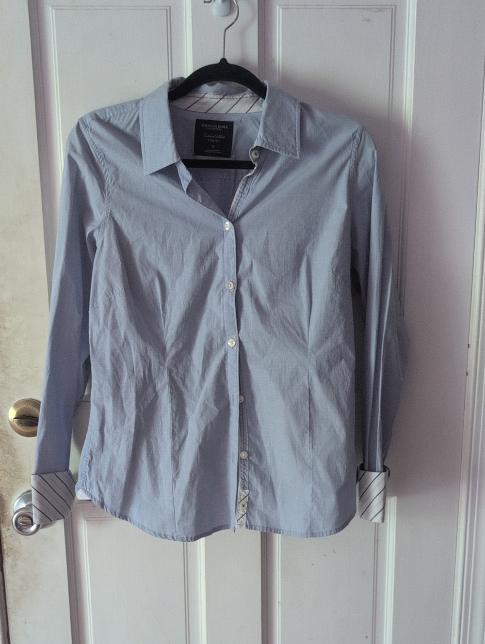 American Eagle Outfitters Light Blue Women's Dress Shirt